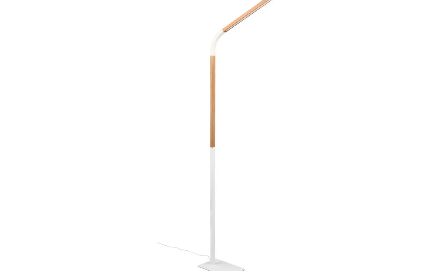 Norris Golvlampa LED matt vit/trä