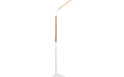 Norris Golvlampa LED matt vit/trä