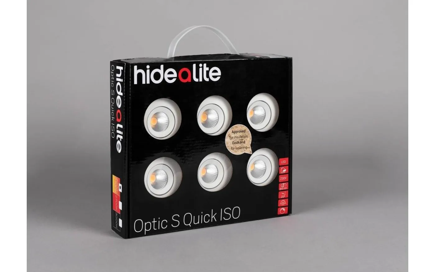 Optic S Quick ISO 6-pack Spotlight 3000K 4,5W Vit IP44