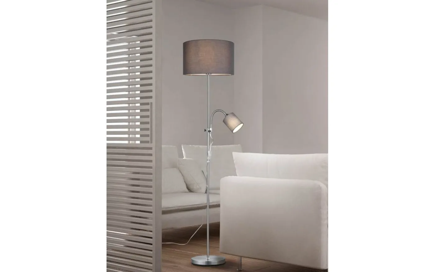 Owen Golvlampa E27+E14 grå