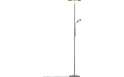 Palermo Golvlampa LED i borstat stål med läslampa