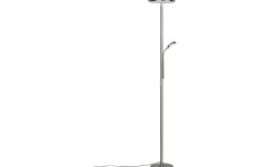 Palermo Golvlampa LED i borstat stål med läslampa