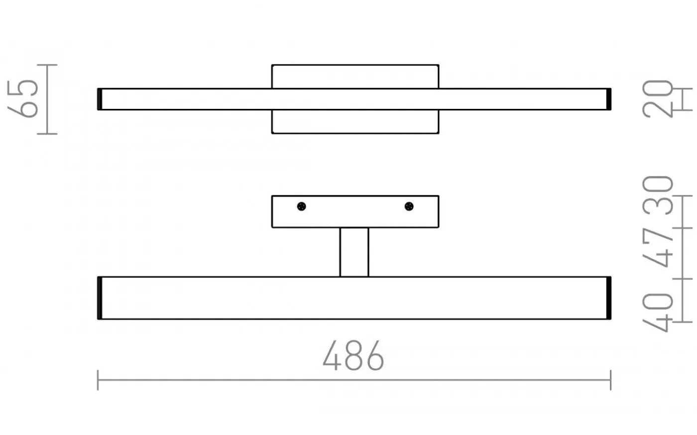Panon Vägglampa Krom 49cm LED 12W IP44 3000K