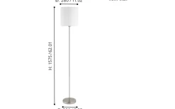 Pasteri Golvlampa 158cm Matt Nickel/Vit