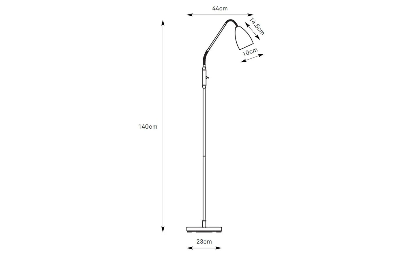 Patro Golvlampa LED 3-Steg-DIM 140cm Svart
