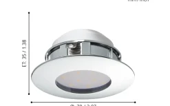 Pineda Spotlight LED 3000K 4,9W Krom IP44