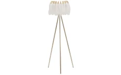 Quinto Golvlampa Fjäderställ 147cm Vit/Guld