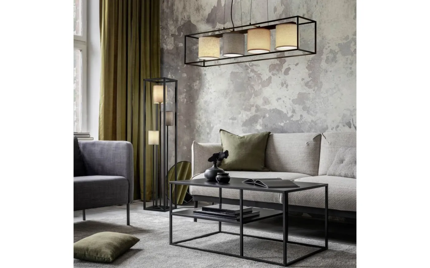 Ross Golvlampa 3-delad E27 flerfärgad