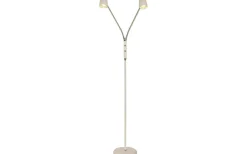 Sandnes Golvlampa Dubbel 140cm Vit/Krom