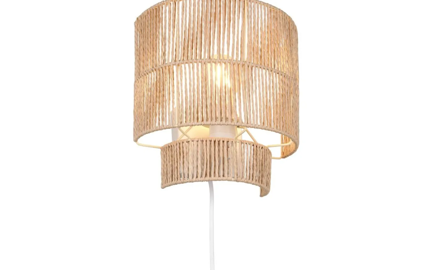 Satna Vägglampa E27 brun/pappersgarn