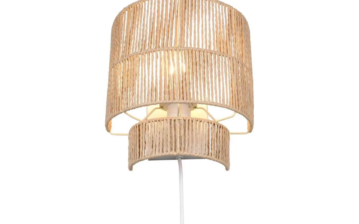 Satna Vägglampa E27 brun/pappersgarn