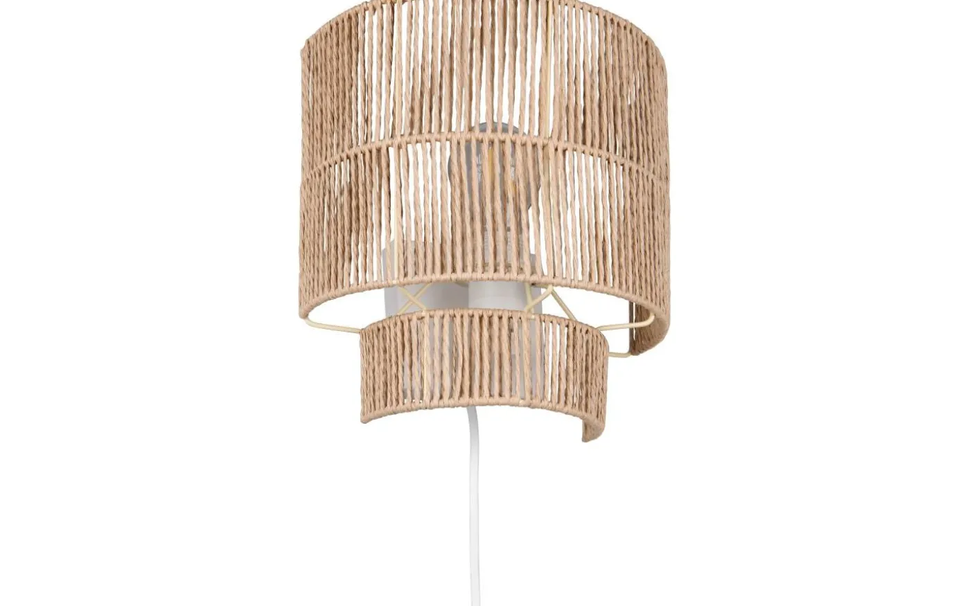 Satna Vägglampa E27 brun/pappersgarn