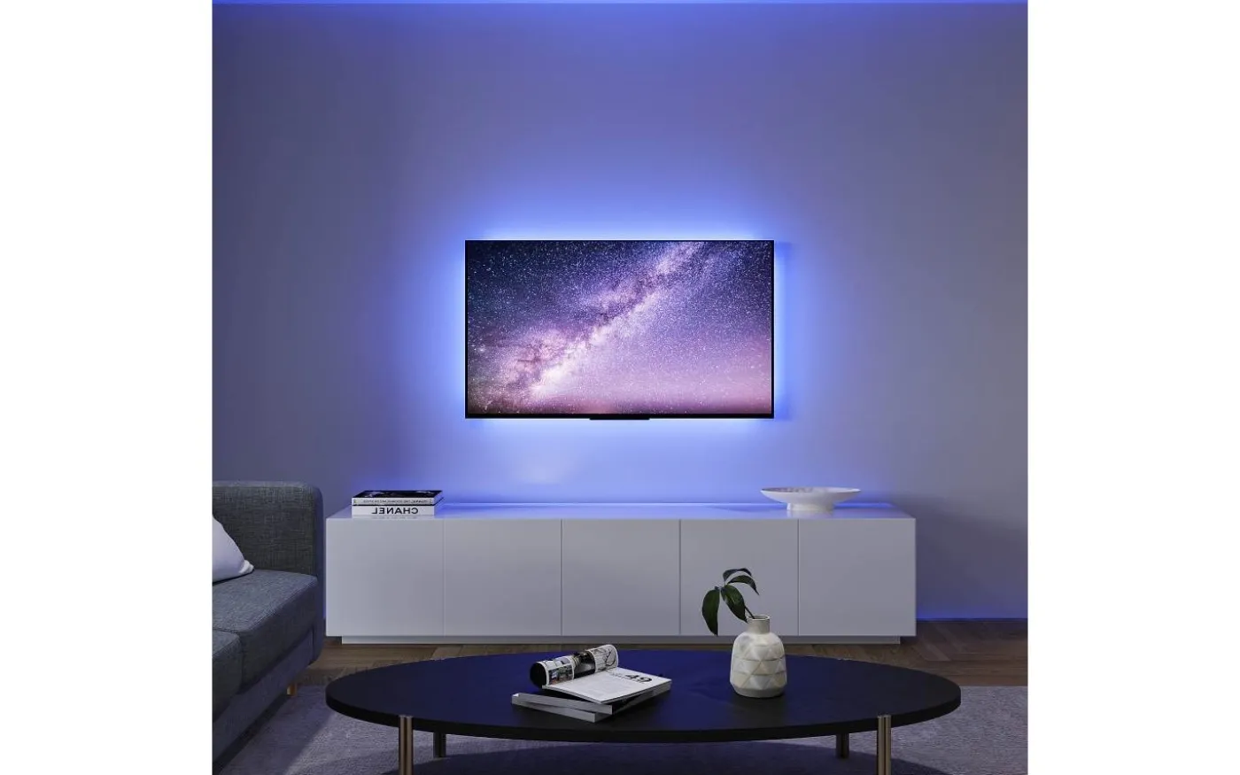 Screen LED-remsa för 51” skärm 3m RGB Komplett Kit USB Svart