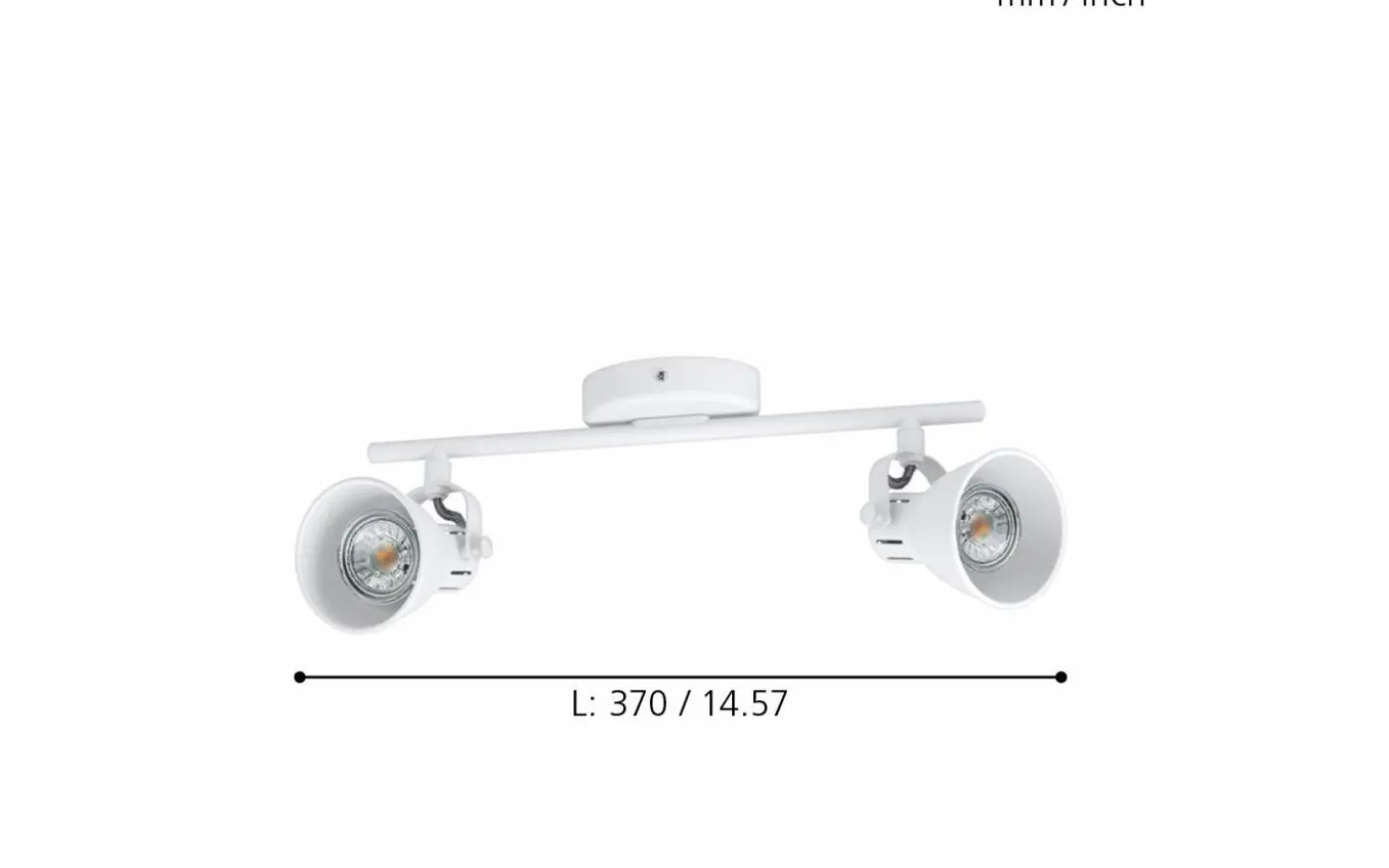 Seras Takspotlight 37cm GU10 LED 3000K 2x3W Vit