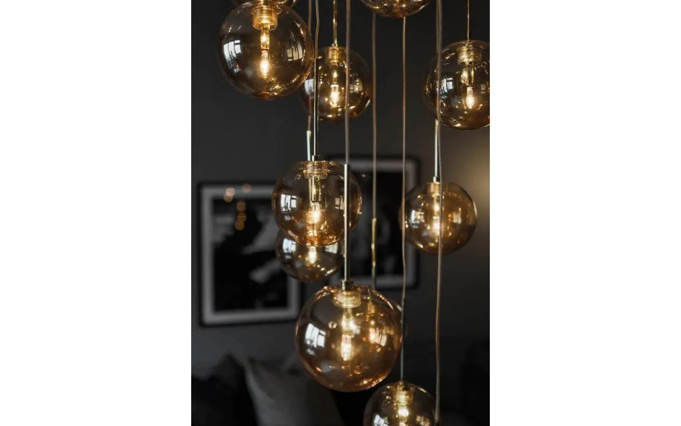 Skyfall Taklampa 30cm 12xG4 Mässing/Amber