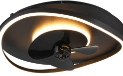 Sortland Takfläkt 50cm LED mattsvart