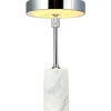 Starlight Uppladdningsbar Bordslampa 25cm LED 3000K 2W Krom/Vit Marmor