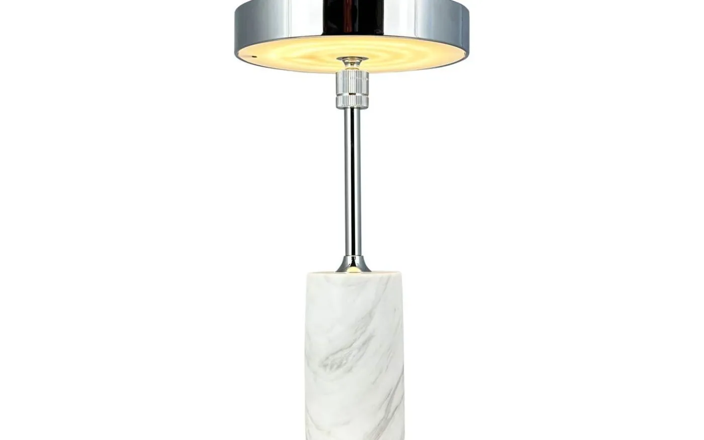 Starlight Uppladdningsbar Bordslampa 25cm LED 3000K 2W Krom/Vit Marmor