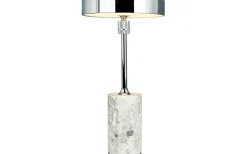 Starlight Uppladdningsbar Bordslampa 25cm LED 3000K 2W Krom/Grå Marmor