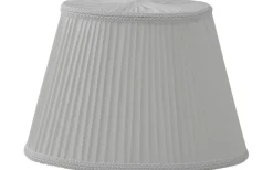 Stilskärm Satin Oval Lampskärm 20cm Plisserad Offwhite