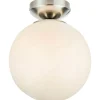 Stintino Plafond 20cm Vit/Satinnickel IP44