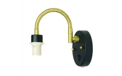 Svaneholm Vägglampa Svart/Borstad Mässing