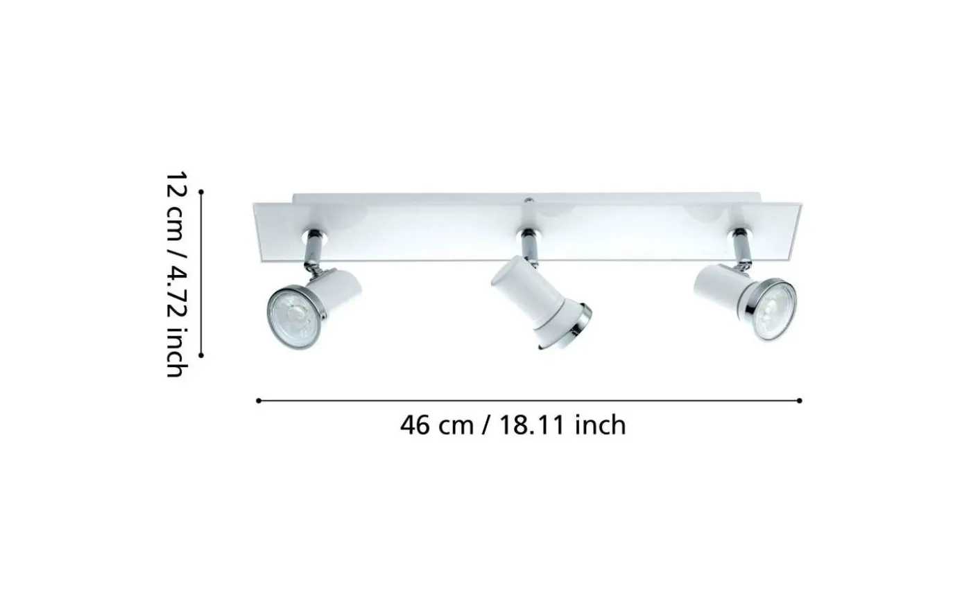 Tamara Takspotlight 46cm GU10 LED 3000K 3x3W Vit IP44