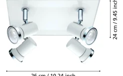 Tamara Takspotlight 26cm GU10 LED 3000K 4x3,3W Vit IP44