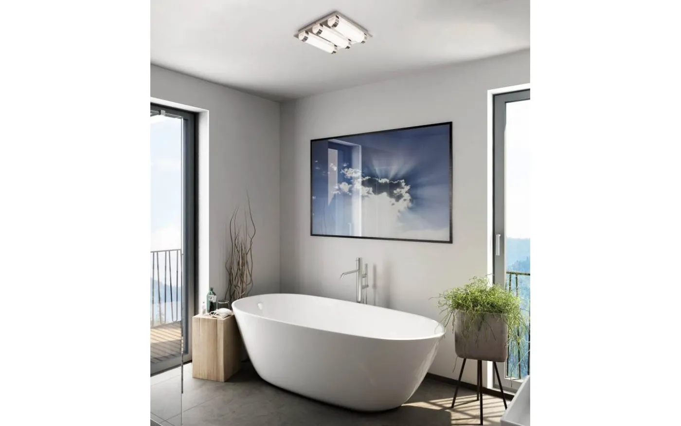 Tolorico Plafond 35cm LED 4000K 22W Krom IP44