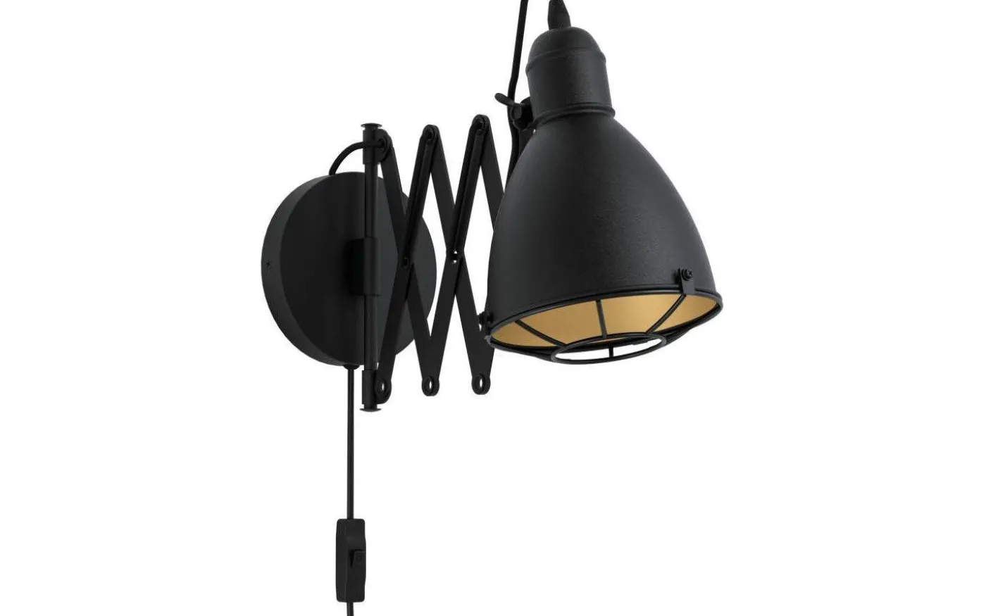 Treburley Vägglampa Svart/Guld