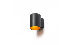 Tuba W Vägglampa Mattsvart/Guld G9