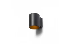 Tuba W Vägglampa Mattsvart/Guld G9
