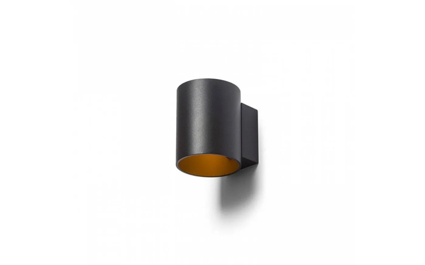 Tuba W Vägglampa Mattsvart/Guld G9