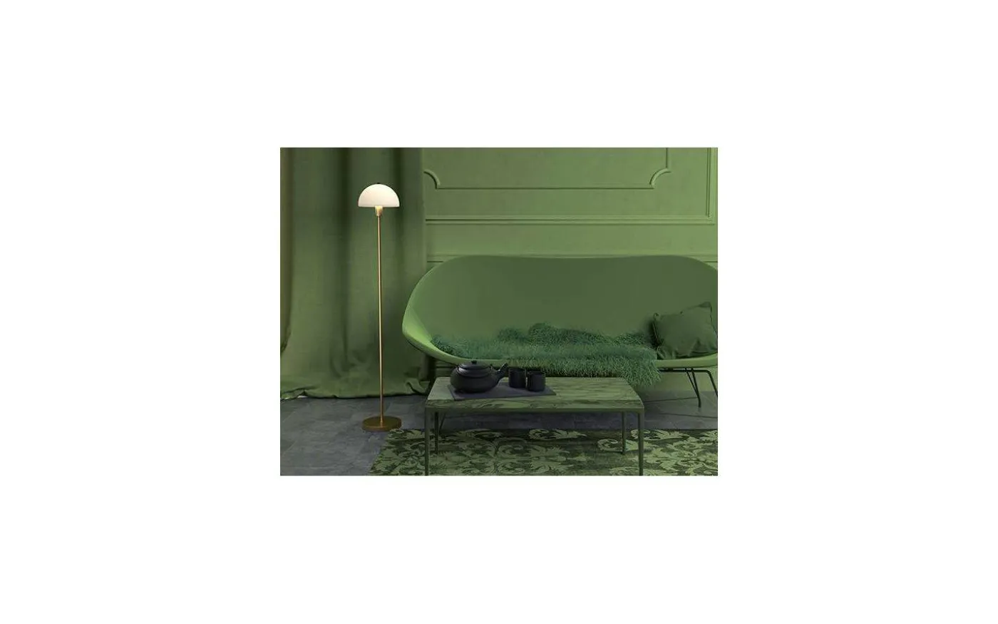 Vienda Golvlampa 125cm Mässing/Opal Glas