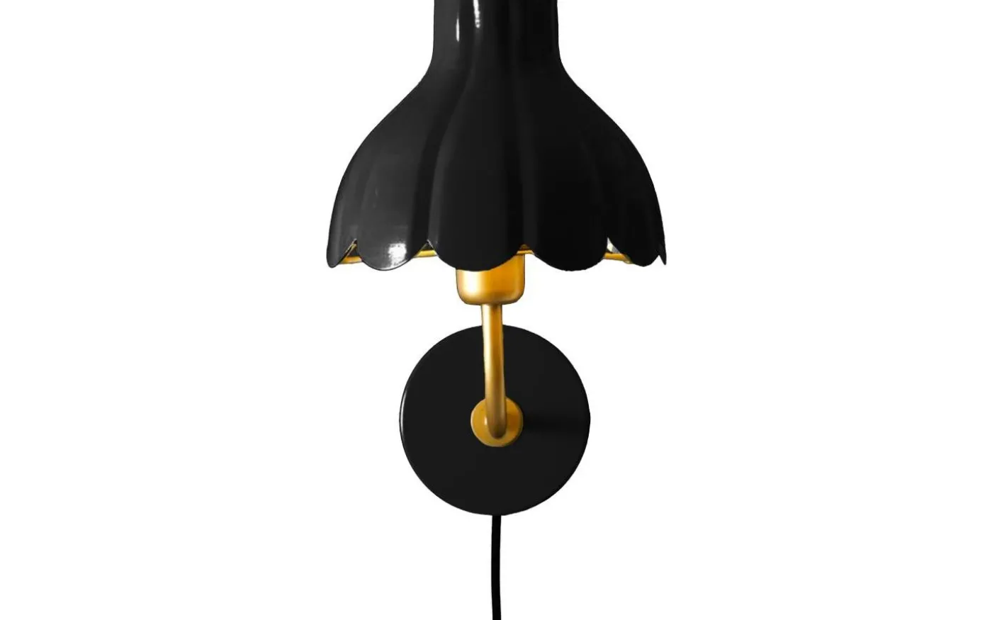 Wells Vägglampa Svart/Guld