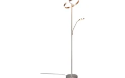 Willis Golvlampa LED med läslampa i borstat stål