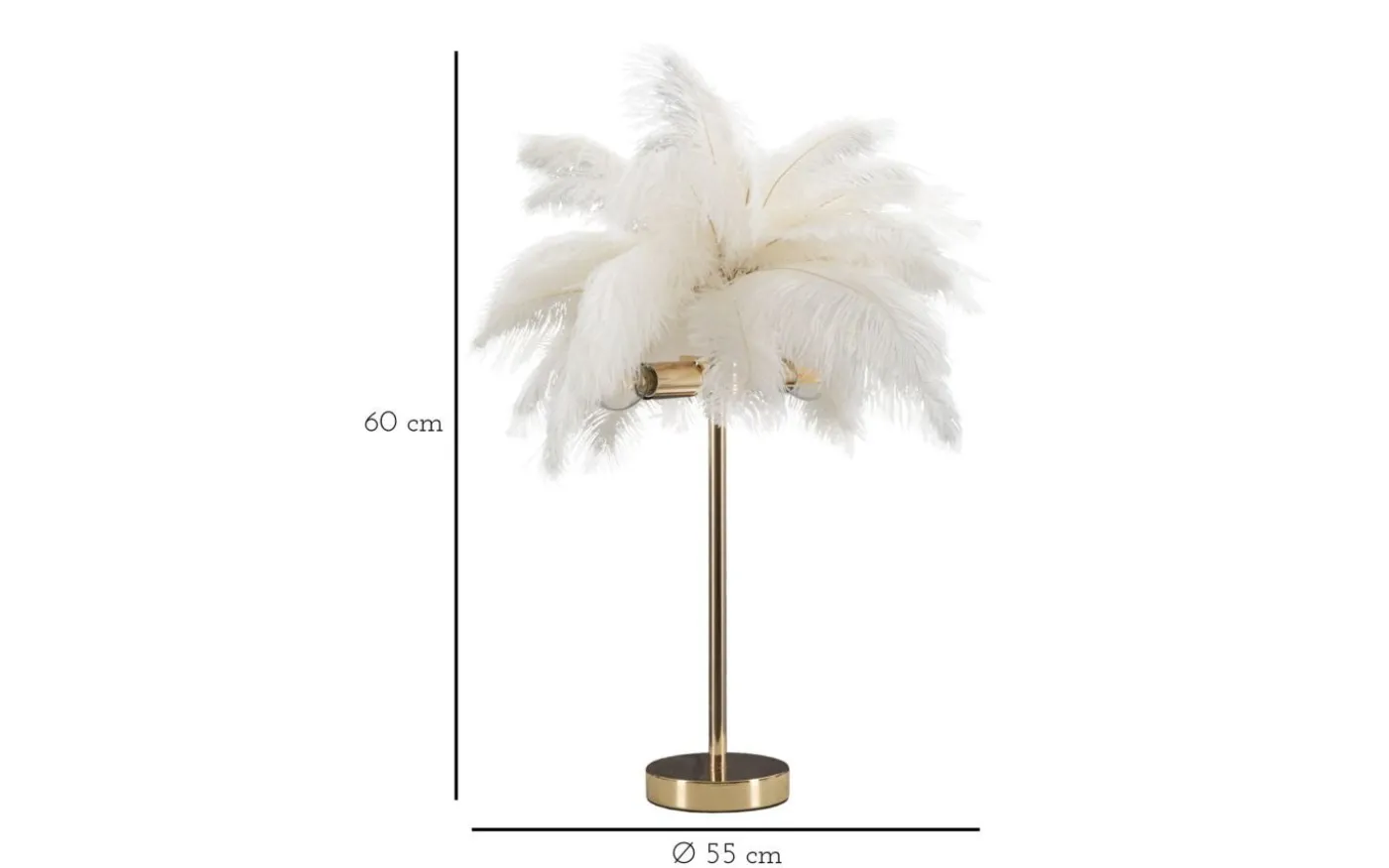 Yoga Bordslampa Palm 55cm Vit/Guld