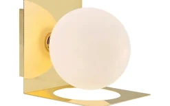 Zenit Vägglampa 1L Mässing/Opal IP44
