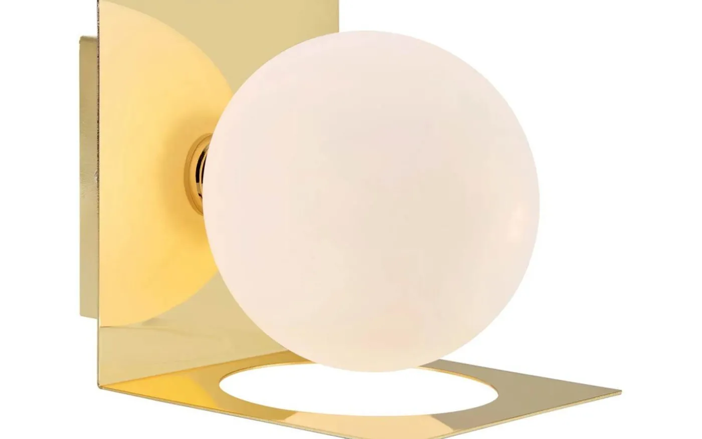 Zenit Vägglampa 1L Mässing/Opal IP44