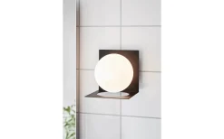 Zenit Vägglampa 1L Svart/Opal IP44